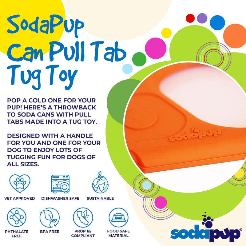 SodaPup Can Pull Tab â€“ Durable & Interactive Dog Tug Toy Made in USA from Non-Toxic, Pet Safe, Food Safe Natural Rubber Material for Bonding & Play Time, Mental & Physical Exercise, Training, & More - Image 3